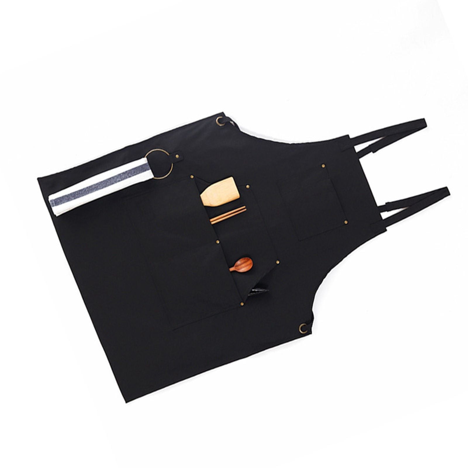 Barbecue Apron Adjustable Waterproof Work Tool Apron with Multiple Pockets Kitchen Apron V1294-YM3117220241911-0421