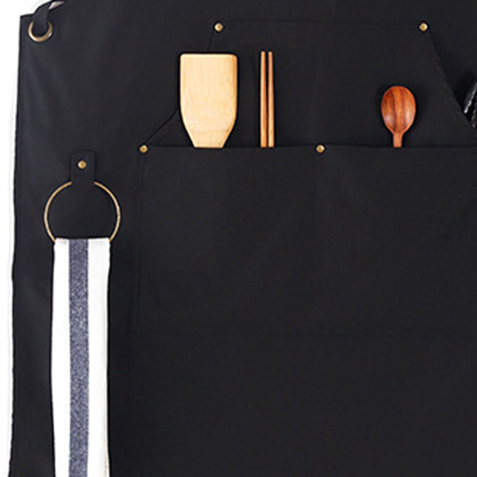 Barbecue Apron Adjustable Waterproof Work Tool Apron with Multiple Pockets Kitchen Apron V1294-YM3117220241911-0421