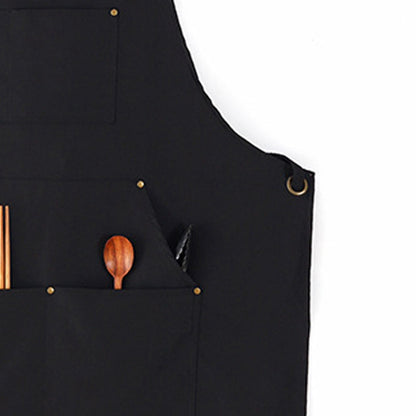Barbecue Apron Adjustable Waterproof Work Tool Apron with Multiple Pockets Kitchen Apron V1294-YM3117220241911-0421