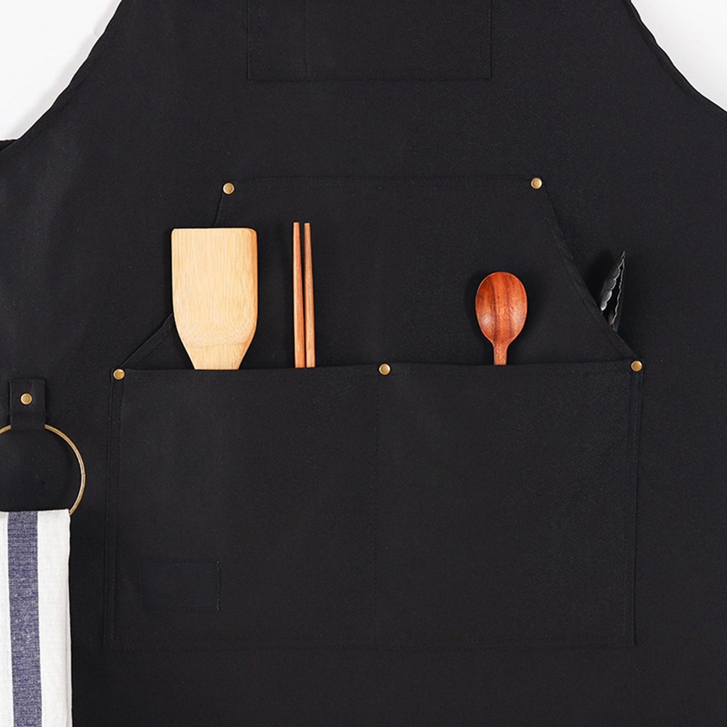 Barbecue Apron Adjustable Waterproof Work Tool Apron with Multiple Pockets Kitchen Apron V1294-YM3117220241911-0421