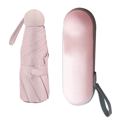 Capsule Umbrella Mini Pocket UV Resistant 2 Use 5 Section 8 Edged Outdoor Accessories Pink V1294-YM3117220243711-0421