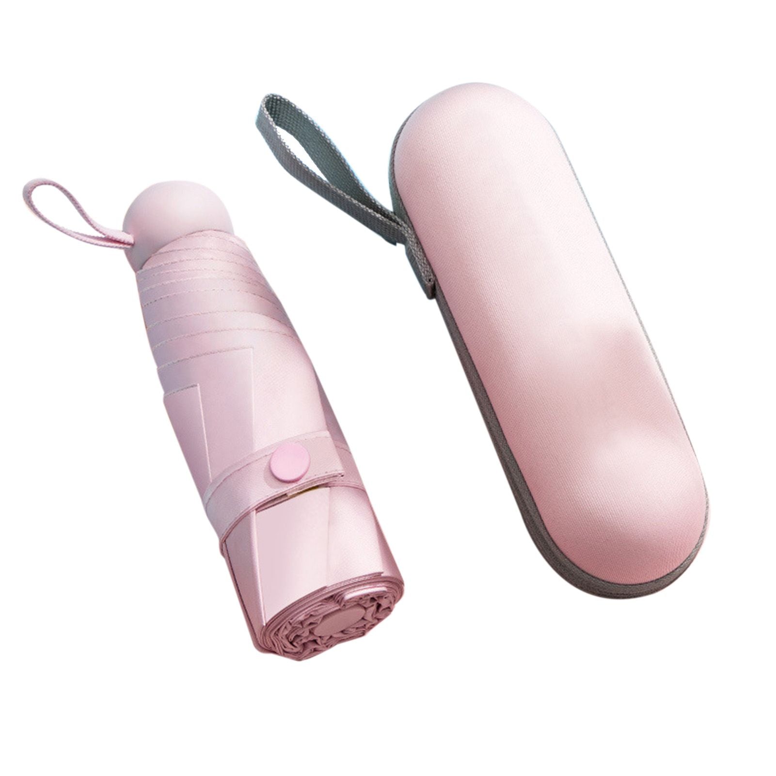Capsule Umbrella Mini Pocket UV Resistant 2 Use 5 Section 8 Edged Outdoor Accessories Pink V1294-YM3117220243711-0421