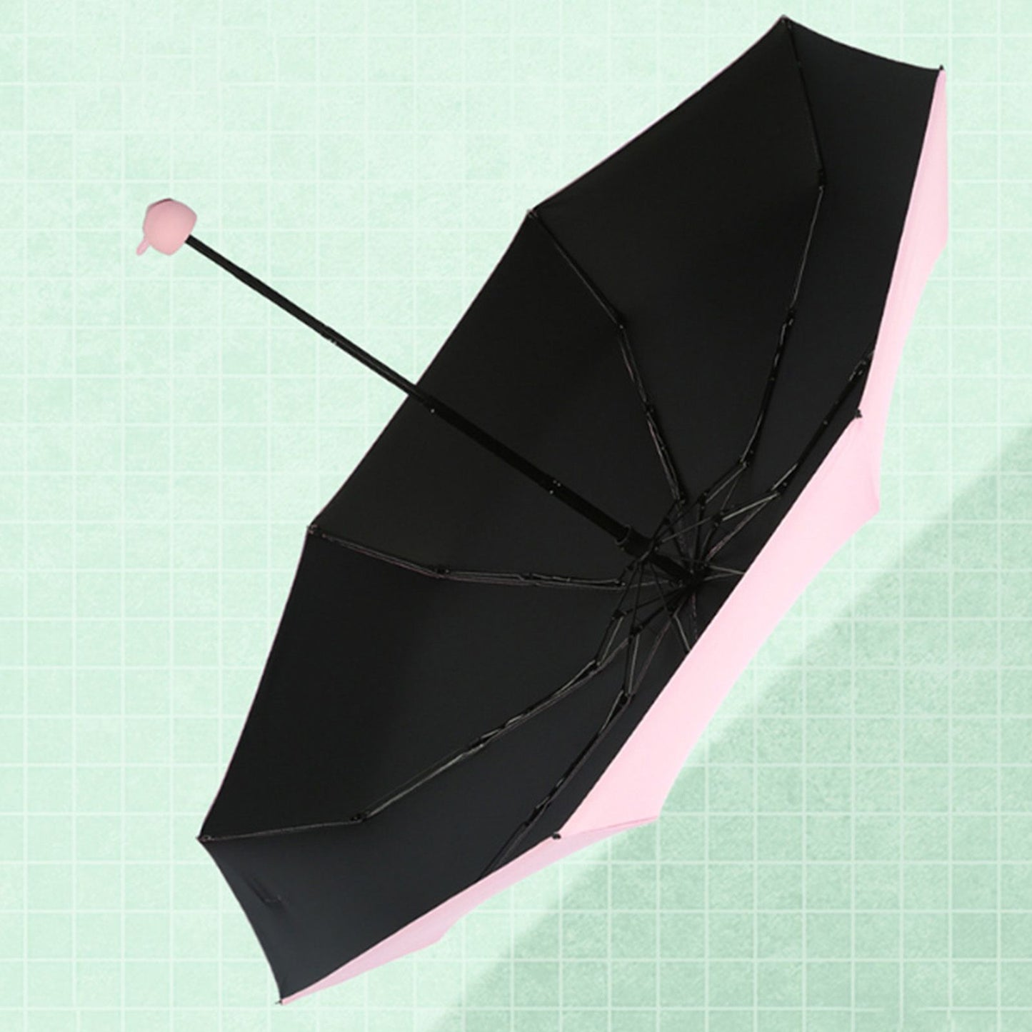 Capsule Umbrella Mini Pocket UV Resistant 2 Use 5 Section 8 Edged Outdoor Accessories Pink V1294-YM3117220243711-0421