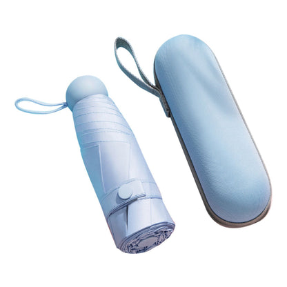 Capsule Umbrella Mini Pocket UV Resistant 2 Use 5 Section 8 Edged Outdoor Accessories Blue V1294-YM3117220243712-0421