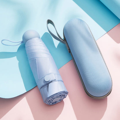 Capsule Umbrella Mini Pocket UV Resistant 2 Use 5 Section 8 Edged Outdoor Accessories Blue V1294-YM3117220243712-0421