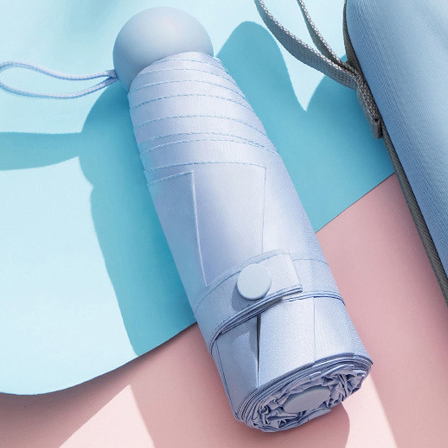 Capsule Umbrella Mini Pocket UV Resistant 2 Use 5 Section 8 Edged Outdoor Accessories Blue V1294-YM3117220243712-0421