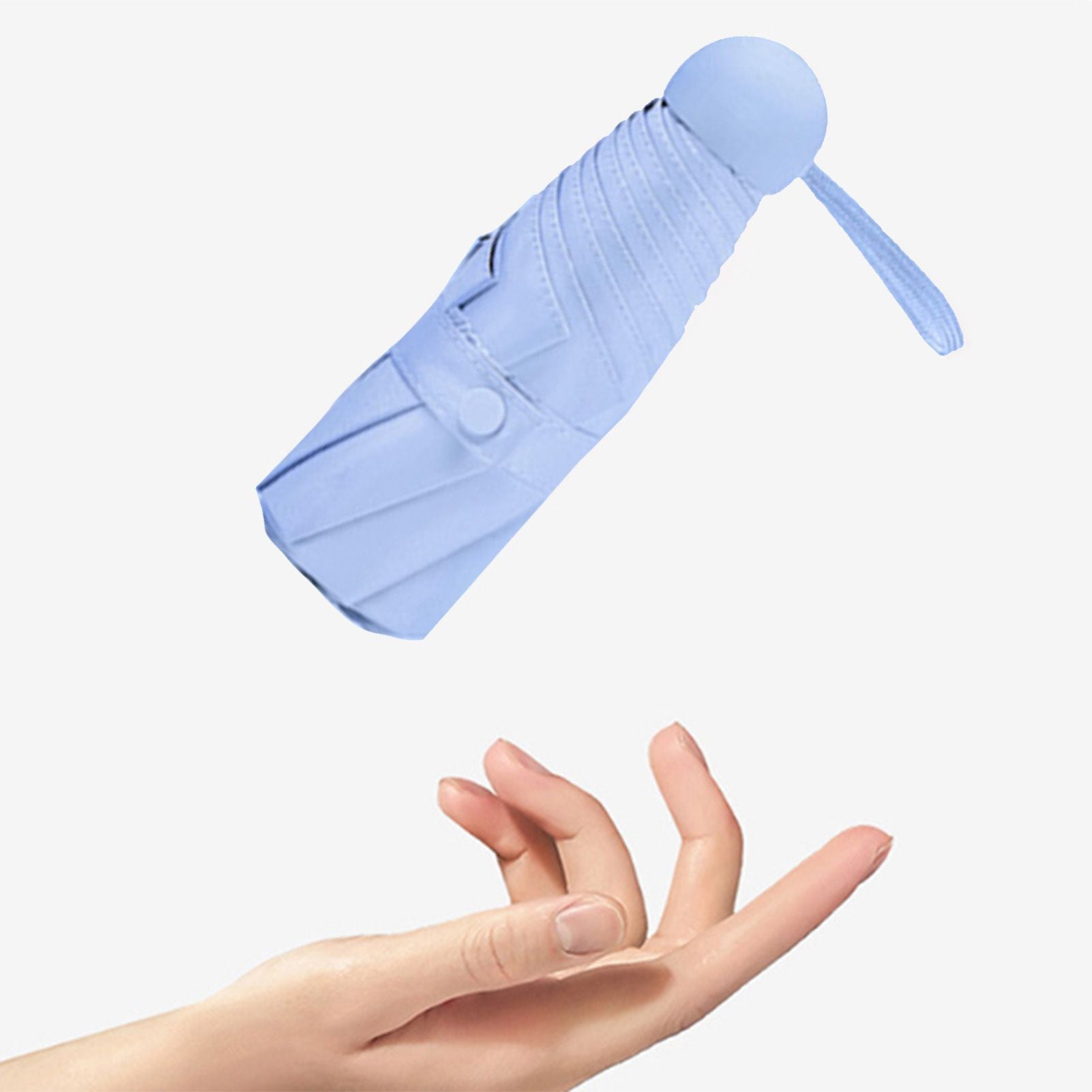 Capsule Umbrella Mini Pocket UV Resistant 2 Use 5 Section 8 Edged Outdoor Accessories Blue V1294-YM3117220243712-0421