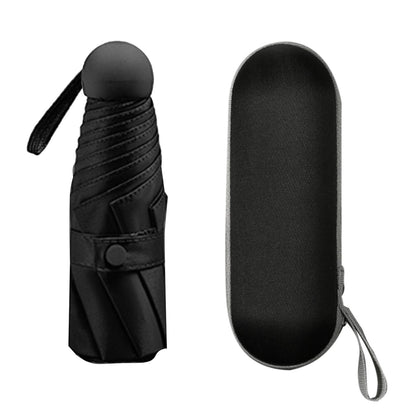 Capsule Umbrella Mini Pocket UV Resistant 2 Use 5 Section 8 Edged Outdoor Accessories Black V1294-YM3117220243713-0421