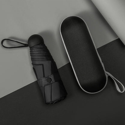 Capsule Umbrella Mini Pocket UV Resistant 2 Use 5 Section 8 Edged Outdoor Accessories Black V1294-YM3117220243713-0421