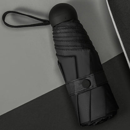 Capsule Umbrella Mini Pocket UV Resistant 2 Use 5 Section 8 Edged Outdoor Accessories Black V1294-YM3117220243713-0421