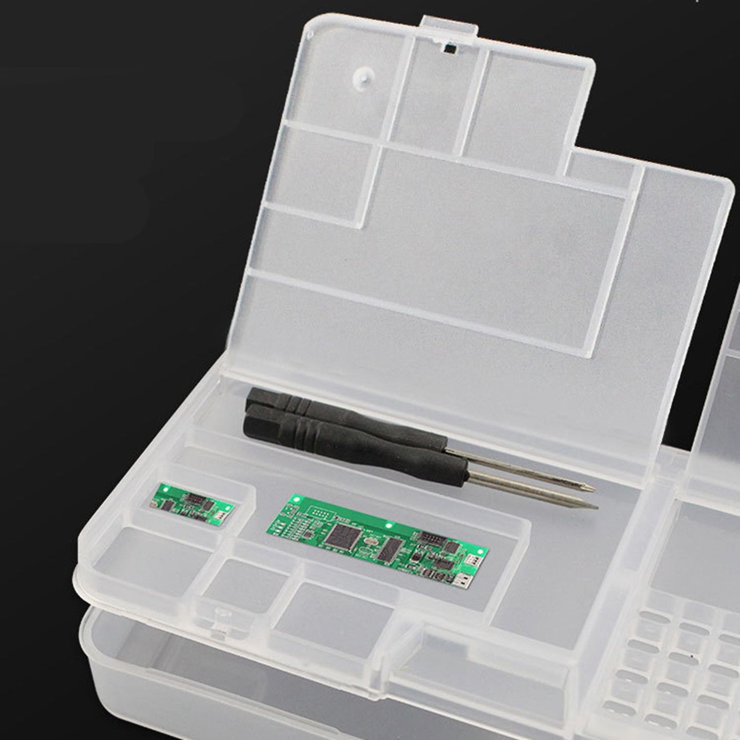 Electronic Components Storage Box Multipurpose Double Layer Rectangular PP Clear Component Containers V1294-YM3117220245311-0421