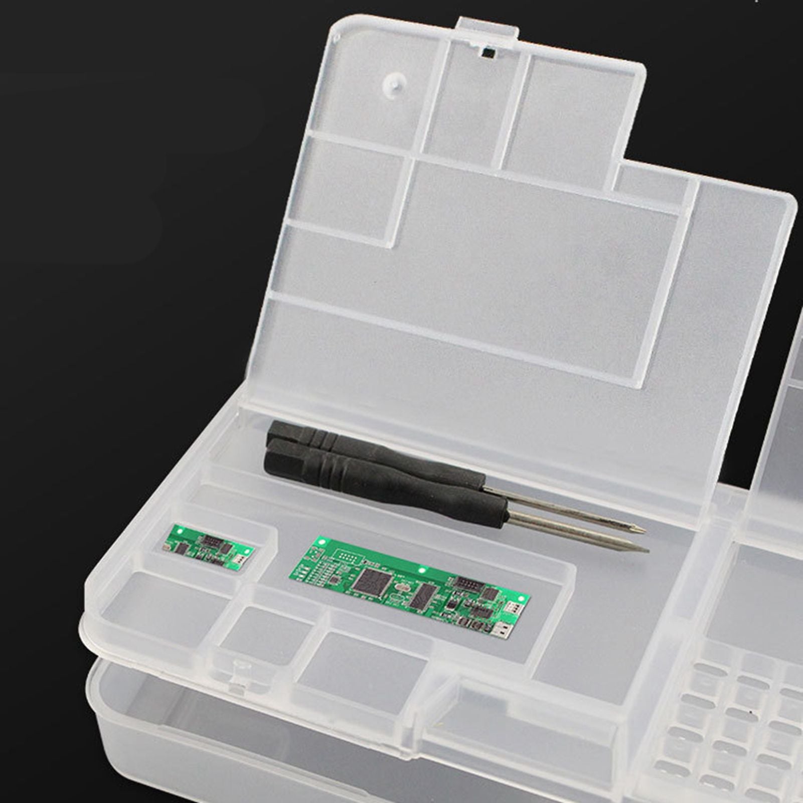 Electronic Components Storage Box Multipurpose Double Layer Rectangular PP Clear Component Containers V1294-YM3117220245311-0421