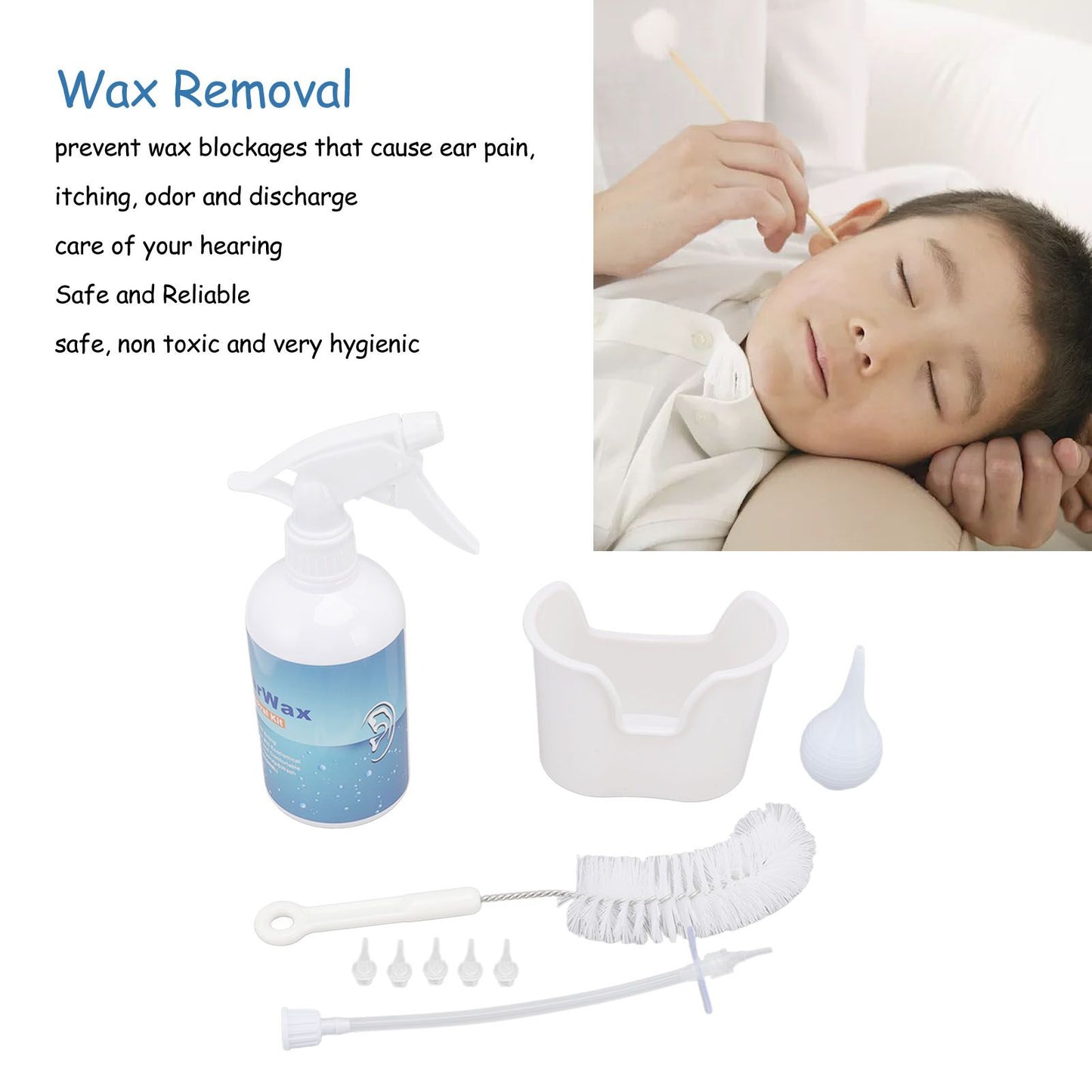 Ear Cleaning Kits 500ml Professional Ear Washer Irrigation Flushing Kit Ear Wax Removal Tool for Home Use V1294-YM3117220246111-0421