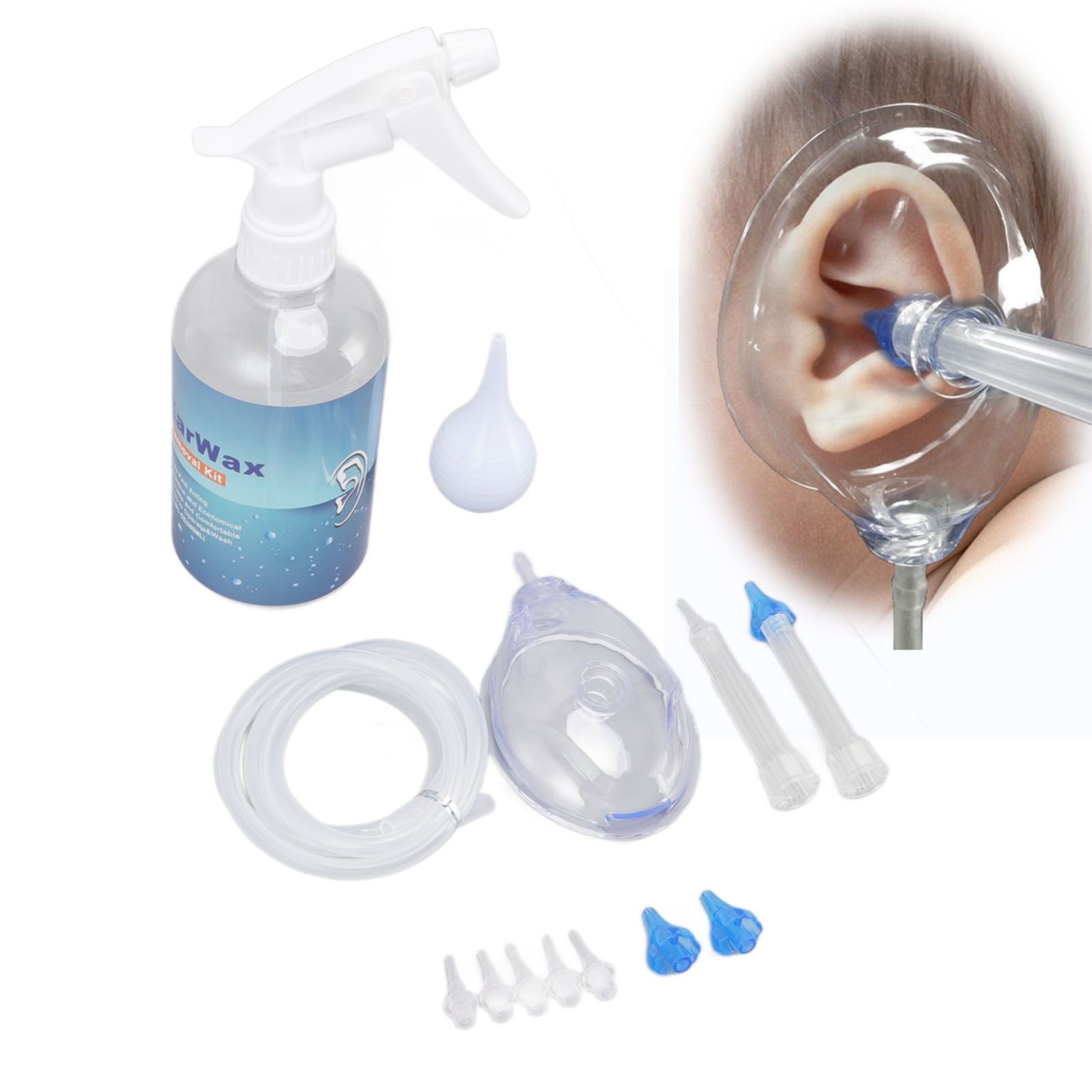 Ear Cleaning Kits 500ml Ear Washer Spray Bottle System with Professional Ear Muff Ear Wax Removal Tool for V1294-YM3117220246211-0421