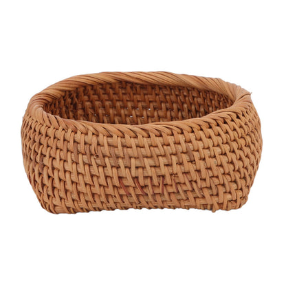 Rattan Storage Basket Hand Woven Simple Exquisite Rattan Organizer Storage Basket for Tea Sets Tableware S V1294-YM3117220246411-0421