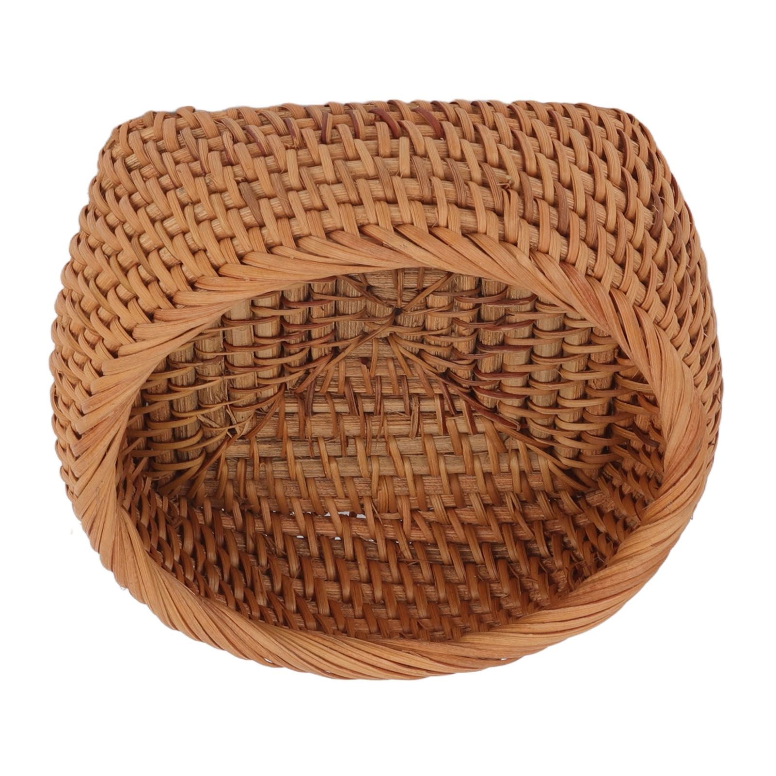 Rattan Storage Basket Hand Woven Simple Exquisite Rattan Organizer Storage Basket for Tea Sets Tableware S V1294-YM3117220246411-0421