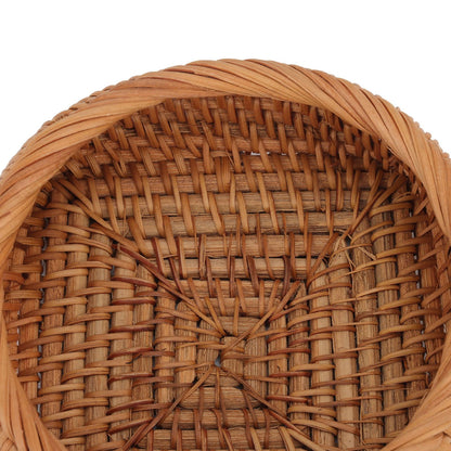 Rattan Storage Basket Hand Woven Simple Exquisite Rattan Organizer Storage Basket for Tea Sets Tableware S V1294-YM3117220246411-0421