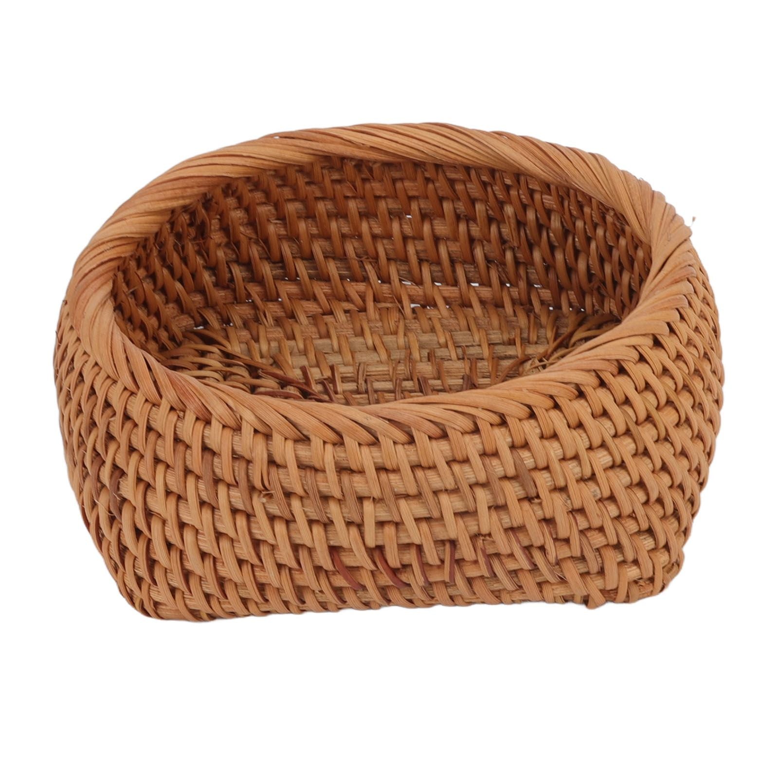 Rattan Storage Basket Hand Woven Simple Exquisite Rattan Organizer Storage Basket for Tea Sets Tableware M V1294-YM3117220246412-0421