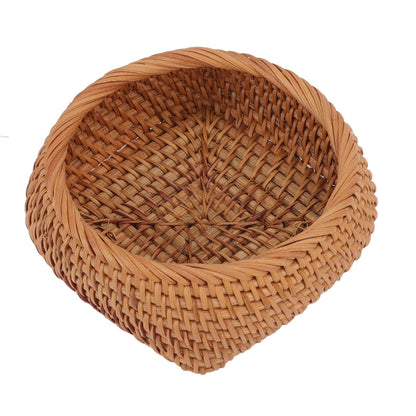 Rattan Storage Basket Hand Woven Simple Exquisite Rattan Organizer Storage Basket for Tea Sets Tableware M V1294-YM3117220246412-0421
