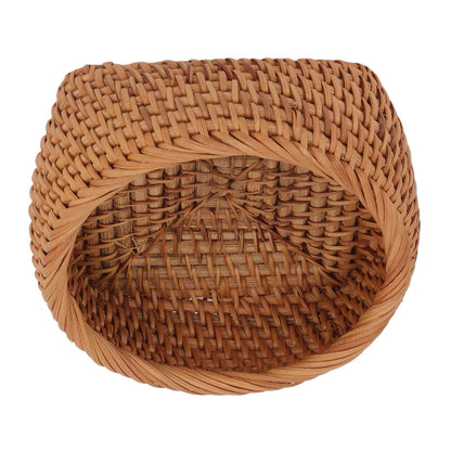 Rattan Storage Basket Hand Woven Simple Exquisite Rattan Organizer Storage Basket for Tea Sets Tableware M V1294-YM3117220246412-0421