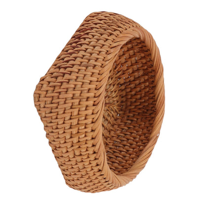 Rattan Storage Basket Hand Woven Simple Exquisite Rattan Organizer Storage Basket for Tea Sets Tableware M V1294-YM3117220246412-0421