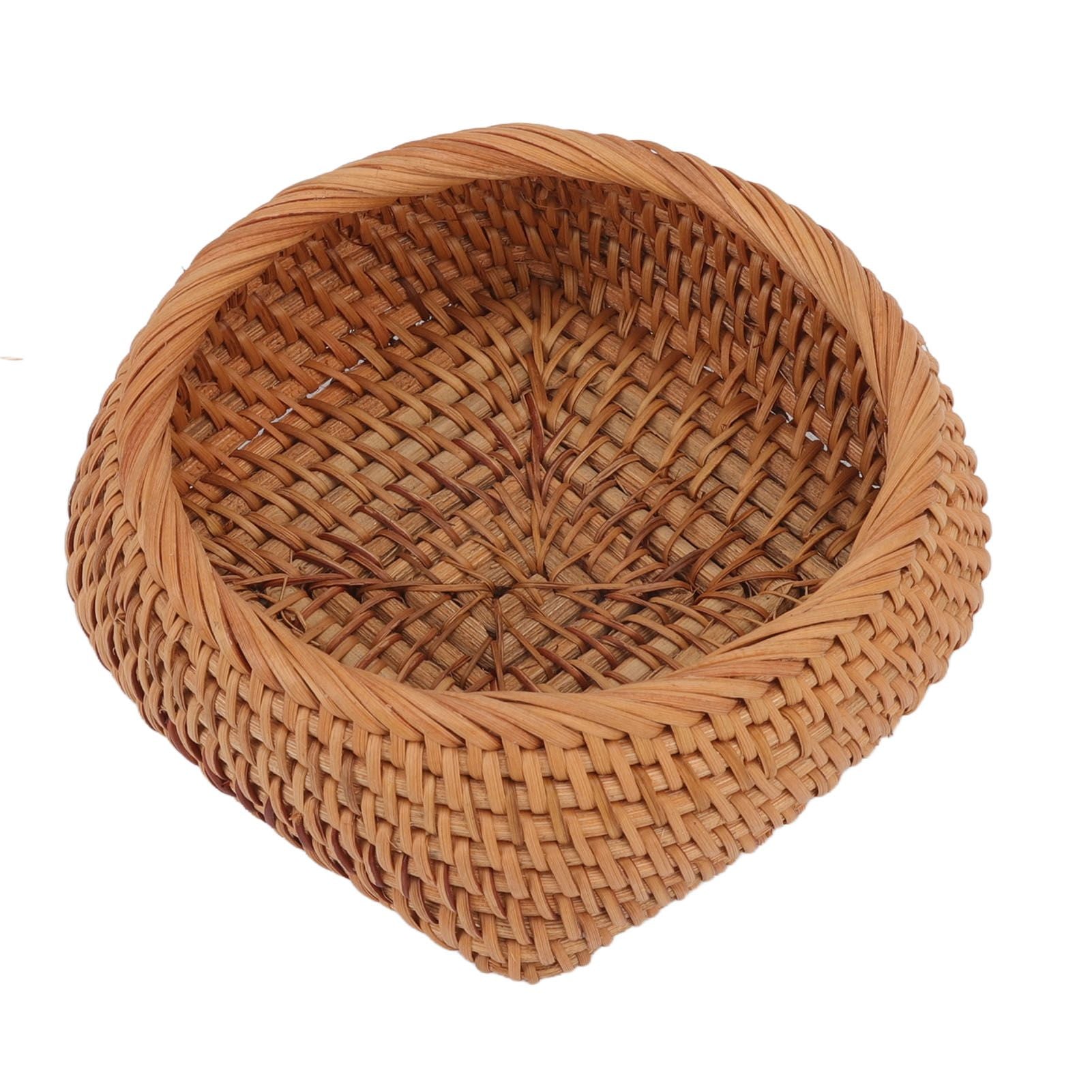 Rattan Storage Basket Hand Woven Simple Exquisite Rattan Organizer Storage Basket for Tea Sets Tableware L V1294-YM3117220246413-0421