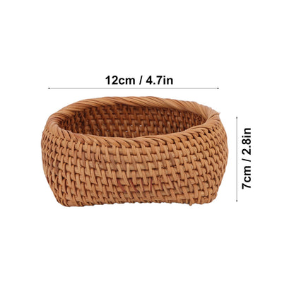 Rattan Storage Basket Hand Woven Simple Exquisite Rattan Organizer Storage Basket for Tea Sets Tableware L V1294-YM3117220246413-0421