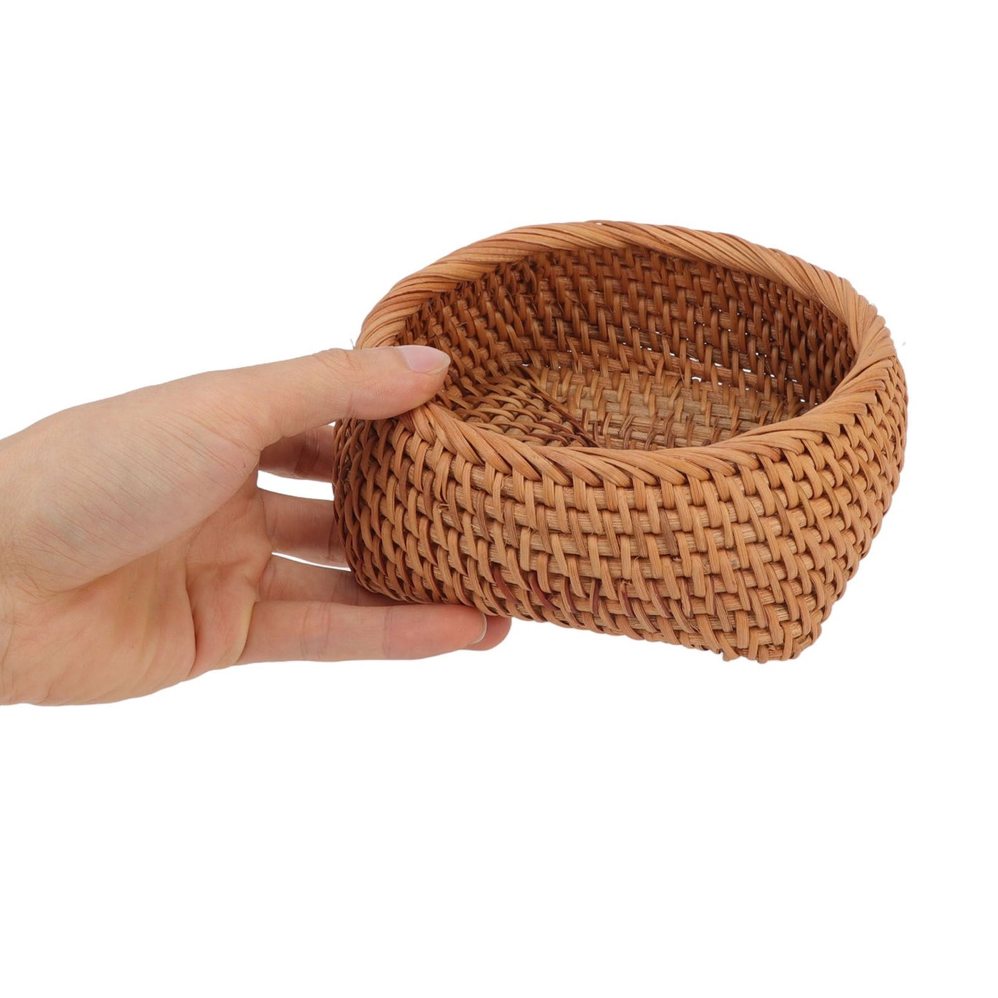 Rattan Storage Basket Hand Woven Simple Exquisite Rattan Organizer Storage Basket for Tea Sets Tableware L V1294-YM3117220246413-0421