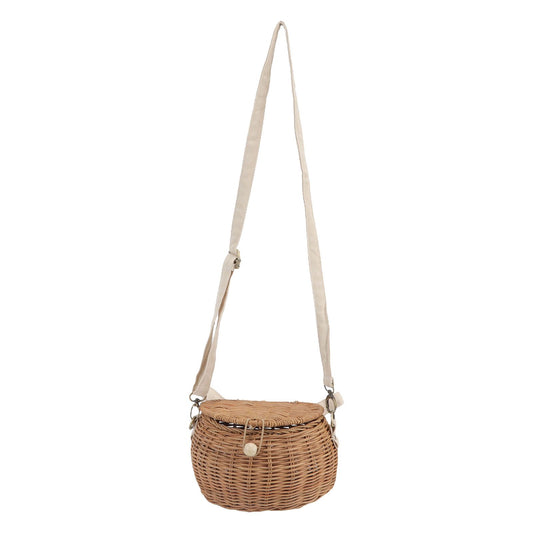 Round Rattan Bag Natural Vintage Woven Shoulder Rattan Bag for Camping Photography Travel Shopping Posing V1294-YM3117220246611-0421