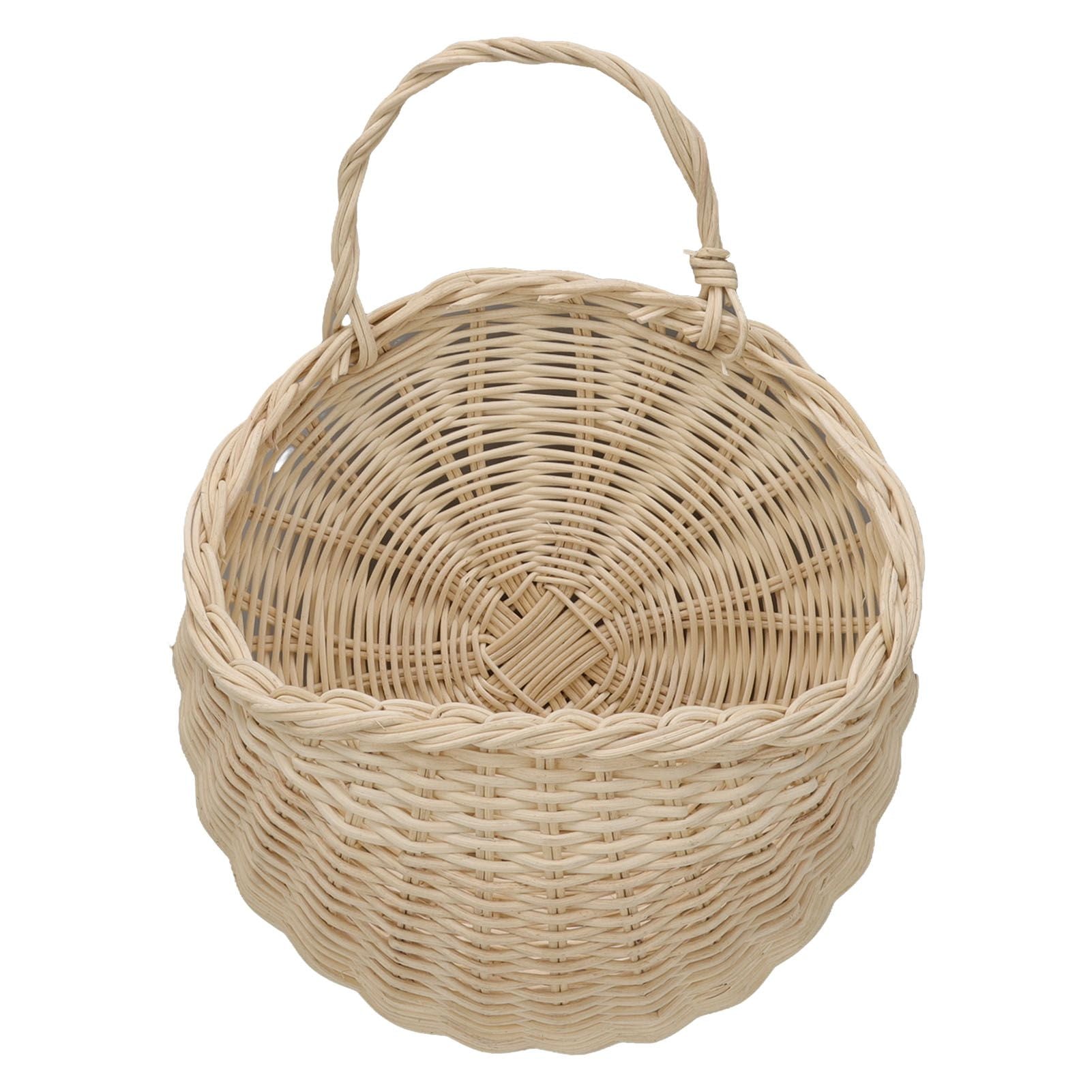 Wall Hanging Rattan Basket Multifunctional Wall Mounted Woven Storage Basket for Home Beige V1294-YM3117220247011-0421