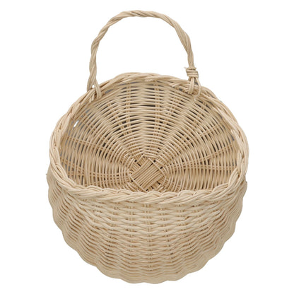 Wall Hanging Rattan Basket Multifunctional Wall Mounted Woven Storage Basket for Home Beige V1294-YM3117220247011-0421
