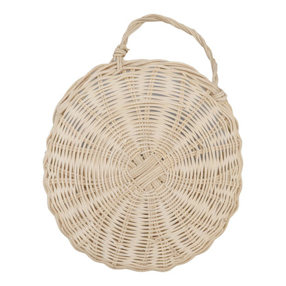 Wall Hanging Rattan Basket Multifunctional Wall Mounted Woven Storage Basket for Home Beige V1294-YM3117220247011-0421