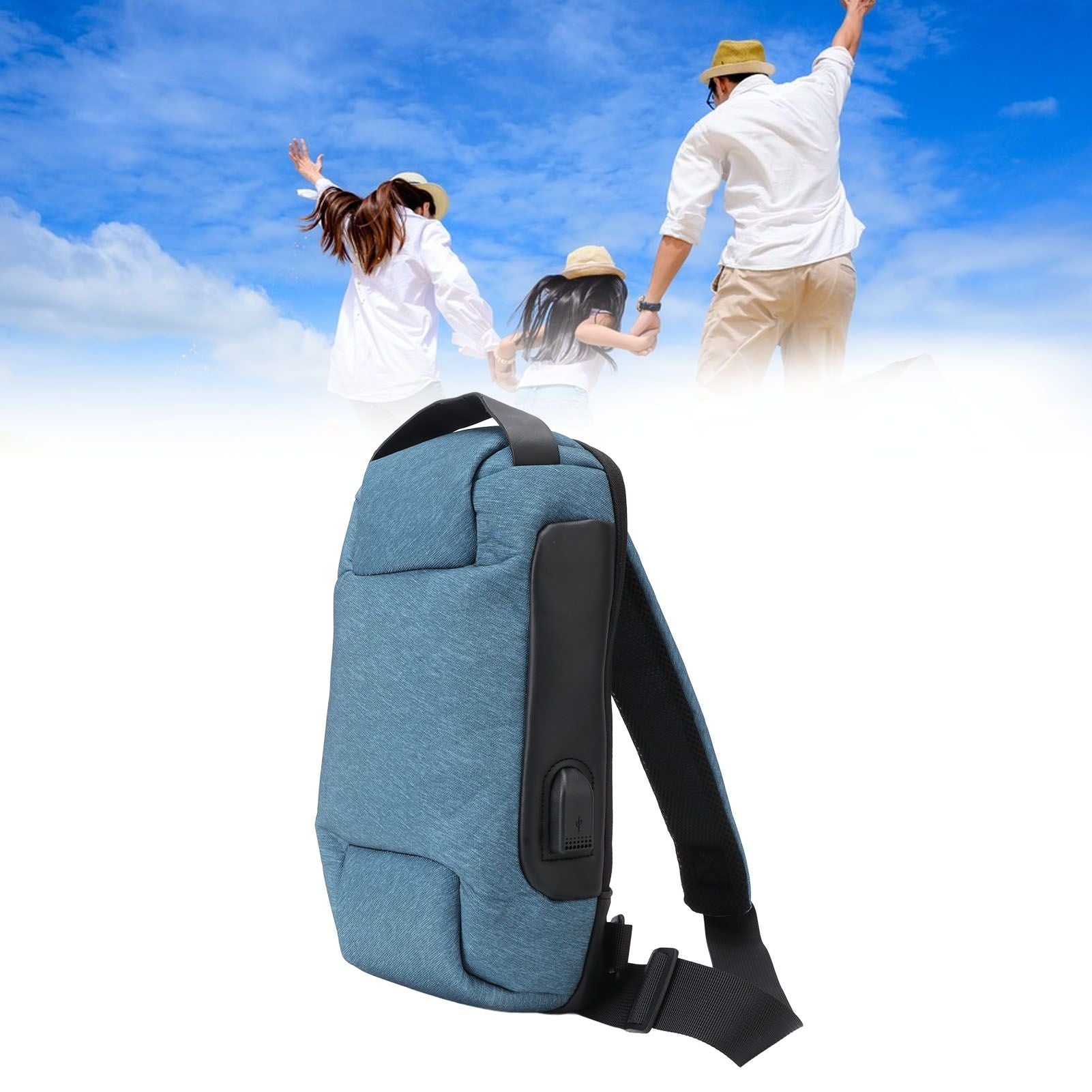 Shoulder Backpack Breathable Large Capacity Lockable Zipper Oxford Cloth Portable Sling Bag for Women Men OD V1294-YM3117220247112-0421