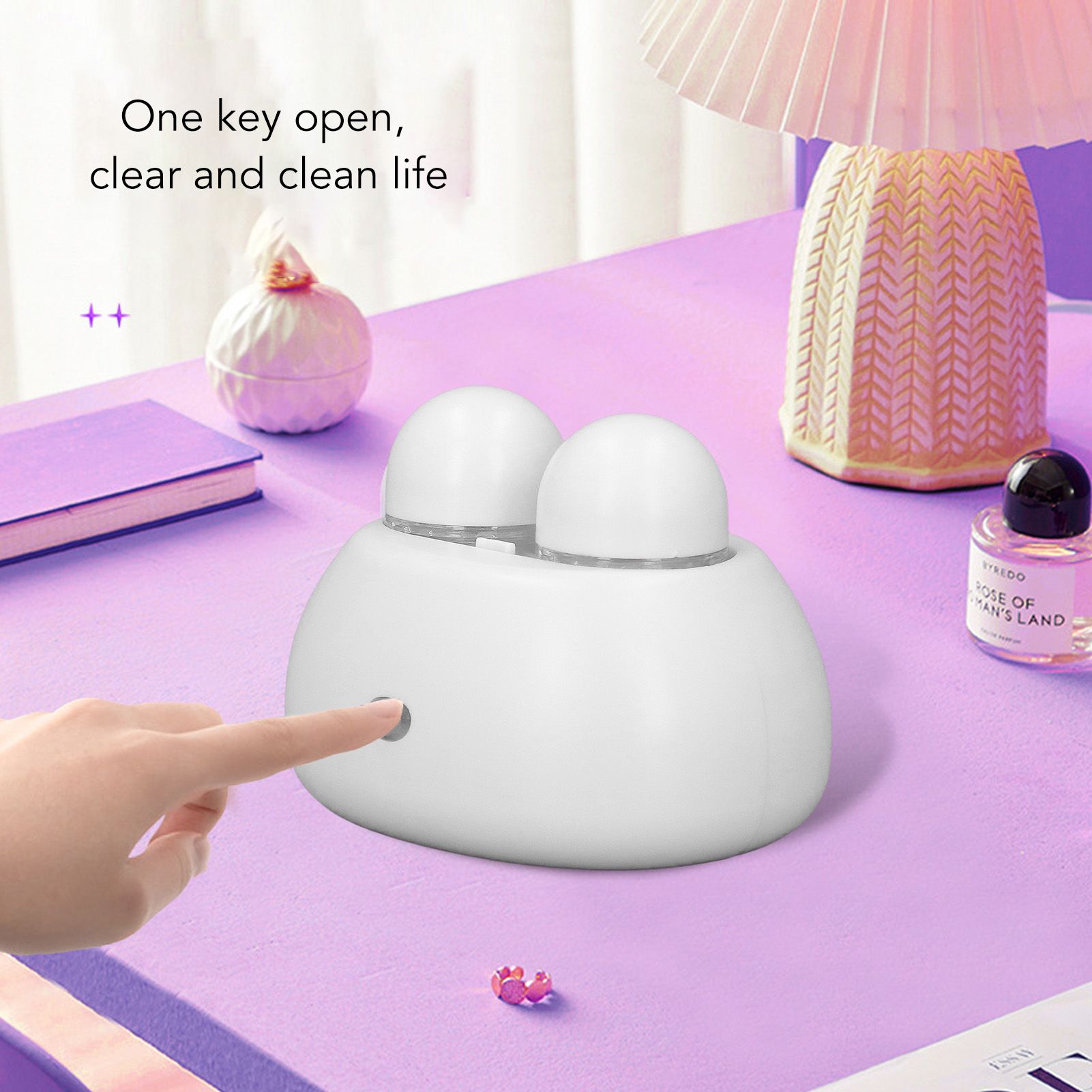Contact Lens Cleaner Machine Automatic Portable Ultrasonic Contact Lens Cleaning Tool for Home White V1294-YM3117220247412-0421
