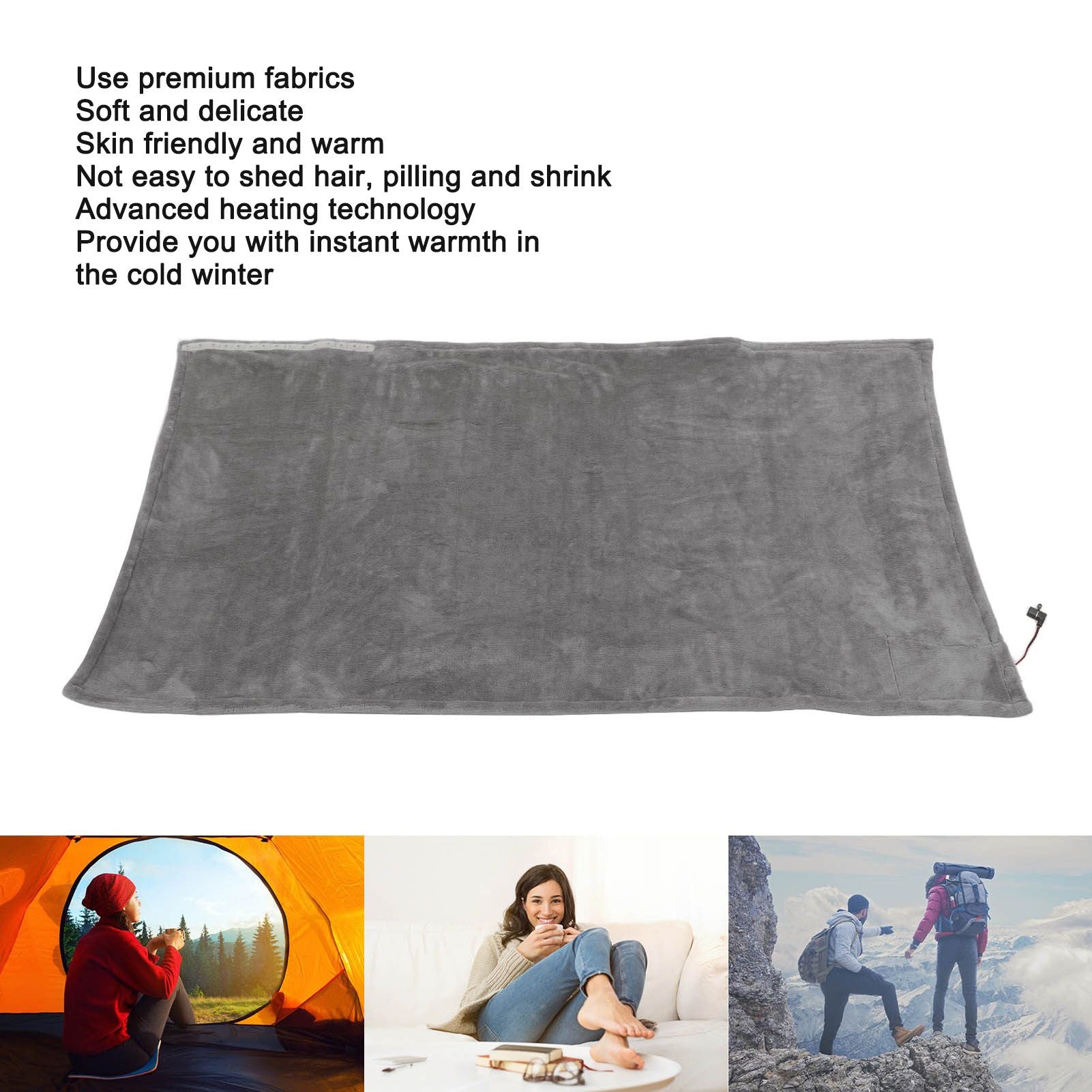 USB Electric Blanket Cozy Soft Portable Temperature Control Machine Washable Heated Shawl Throws for Car Home V1294-YM3117220248011-0421
