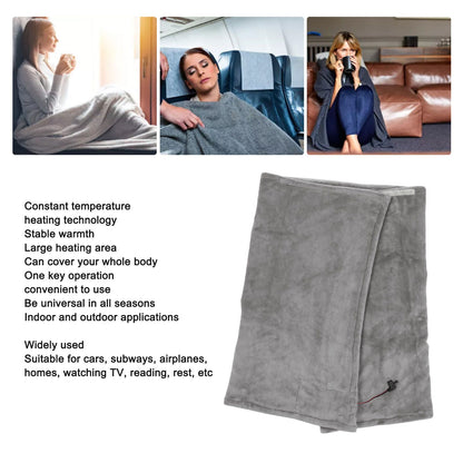 USB Electric Blanket Cozy Soft Portable Temperature Control Machine Washable Heated Shawl Throws for Car Home V1294-YM3117220248011-0421