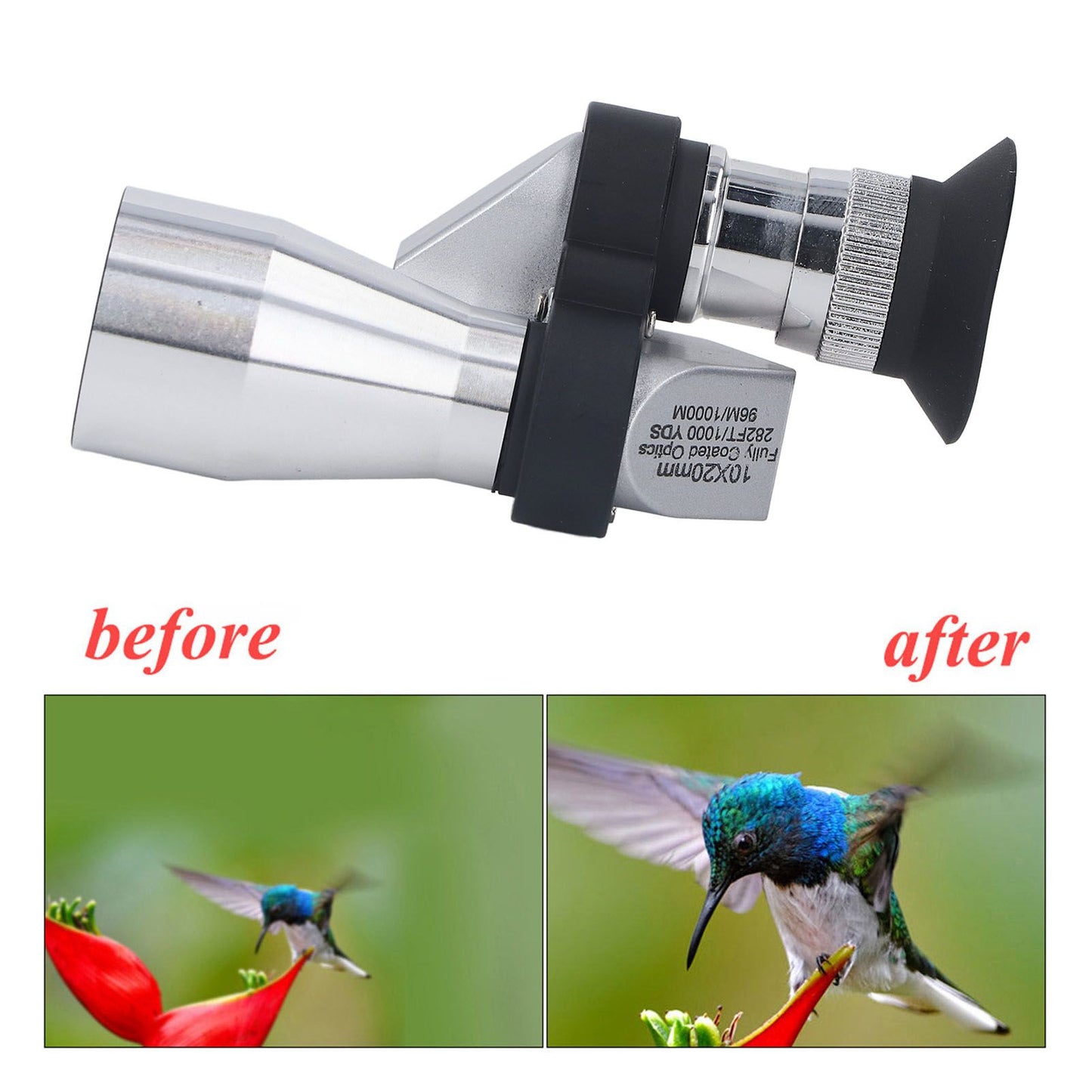 20mm Mini Portable Monocular Aluminium Alloy Wearproof Drop Resistant Waterproof Monocular Telescope with V1294-YM3117220248411-0421