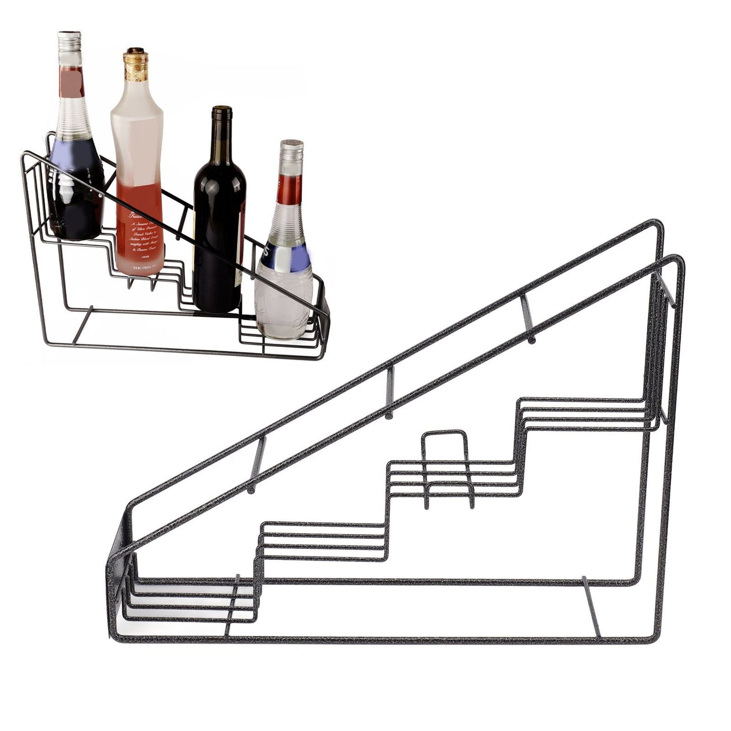 Wire Bottle Holder 4 Compartments Stainless Steel Syrup Bottle Holder Stable Coffee Spice Rack Shelf for V1294-YM3118220227811-0421