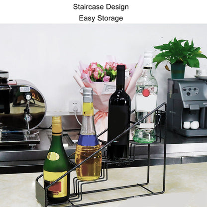 Wire Bottle Holder 4 Compartments Stainless Steel Syrup Bottle Holder Stable Coffee Spice Rack Shelf for V1294-YM3118220227811-0421