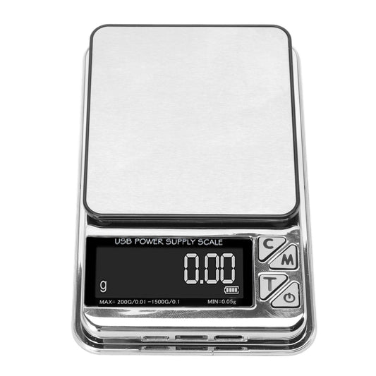 Home Digital Kitchen Scale 200g/0.01g-1500g/0.1 High Accuracy USB Rechargeable Stainless Steel Jewelry Scale V1294-YM3118220231911-0421