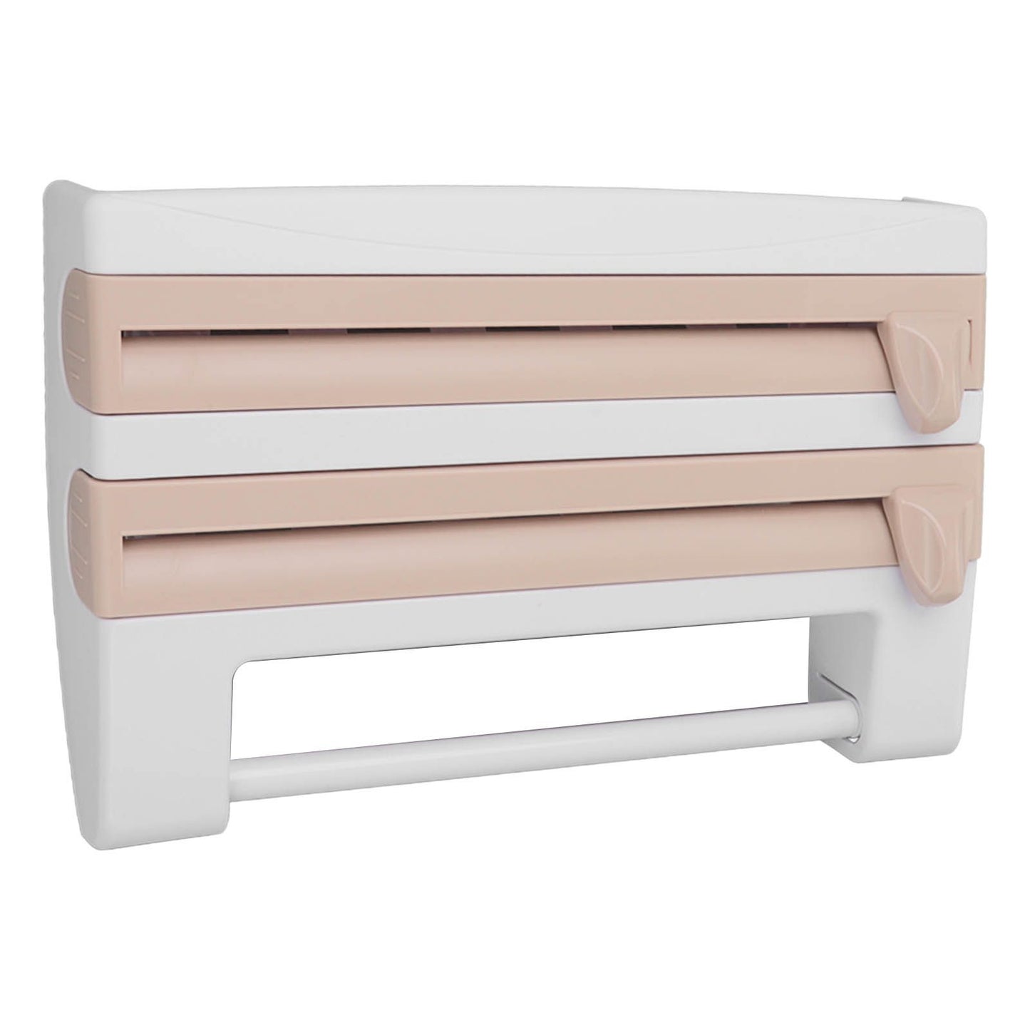 Cling Film Holder Wall Mount Multifunctional Cling Film Cutter with Screws for Kitchen Khaki V1294-YM3118220232611-0421