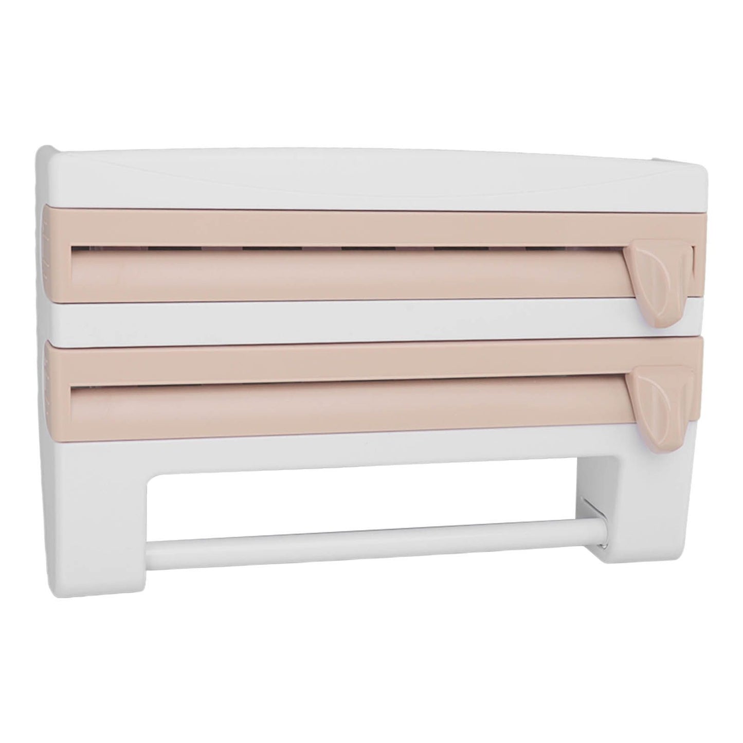 Cling Film Holder Wall Mount Multifunctional Cling Film Cutter with Screws for Kitchen Khaki V1294-YM3118220232611-0421