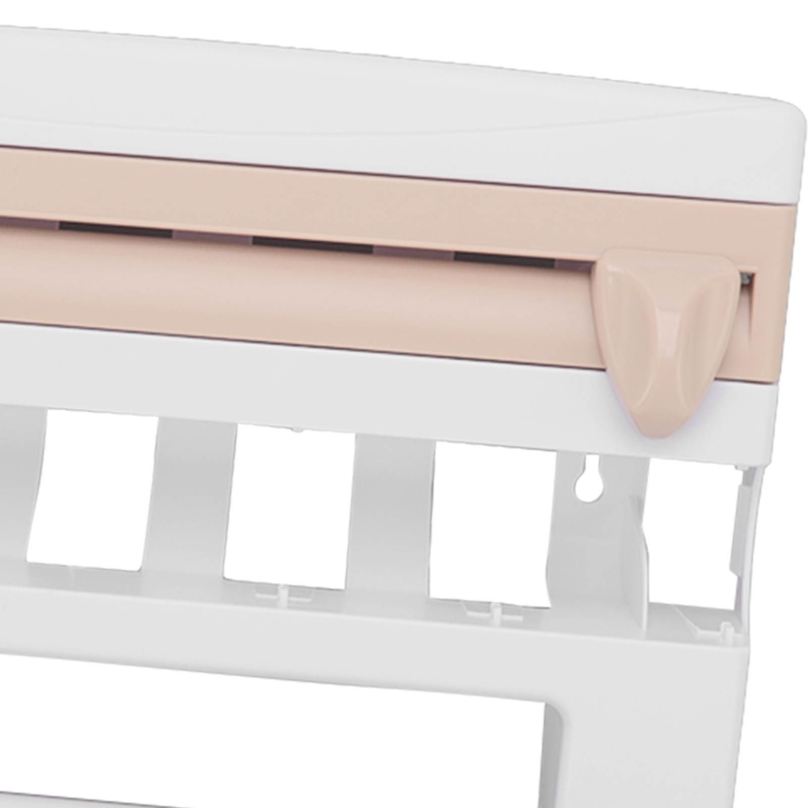 Cling Film Holder Wall Mount Multifunctional Cling Film Cutter with Screws for Kitchen Khaki V1294-YM3118220232611-0421