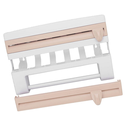 Cling Film Holder Wall Mount Multifunctional Cling Film Cutter with Screws for Kitchen Khaki V1294-YM3118220232611-0421