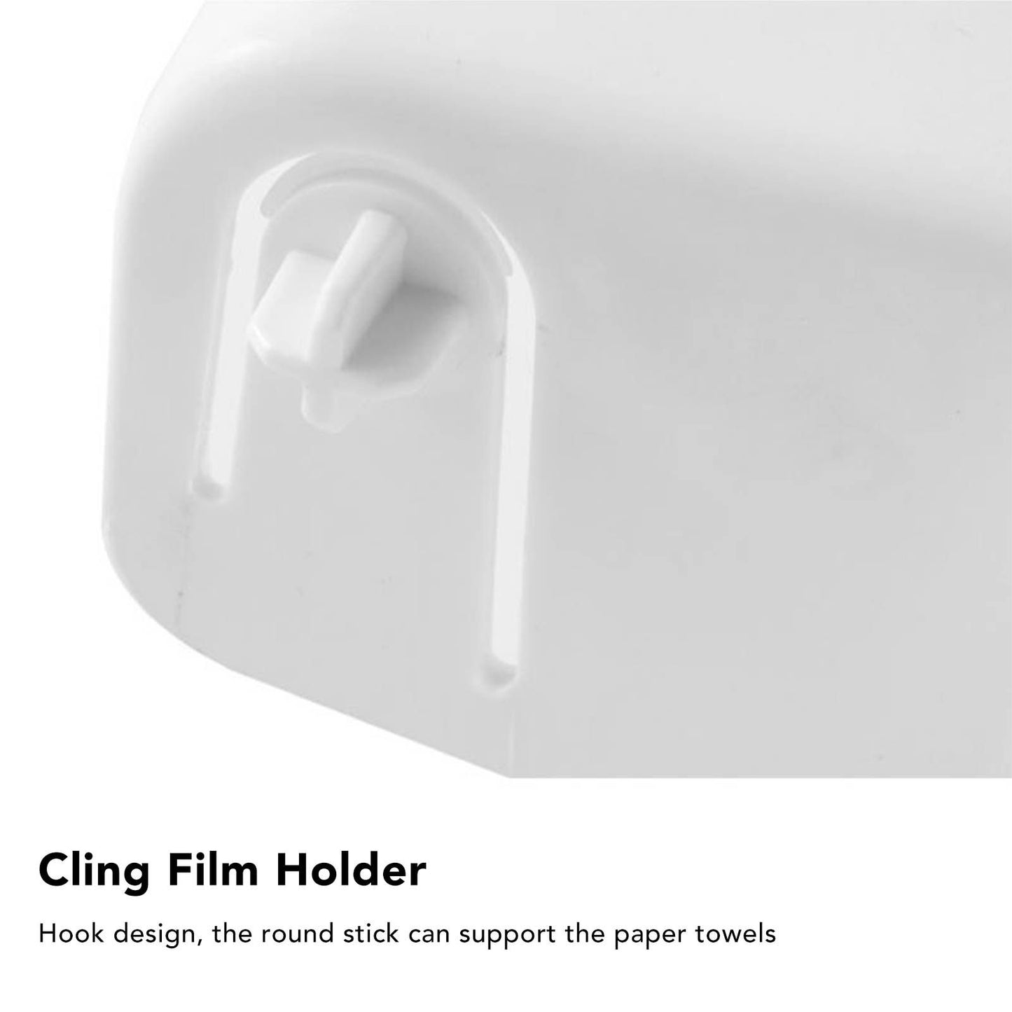 Cling Film Holder Wall Mount Multifunctional Cling Film Cutter with Screws for Kitchen Khaki V1294-YM3118220232611-0421