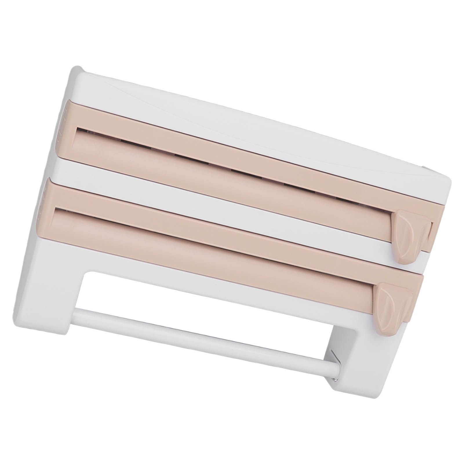 Cling Film Holder Wall Mount Multifunctional Cling Film Cutter with Screws for Kitchen Khaki V1294-YM3118220232611-0421