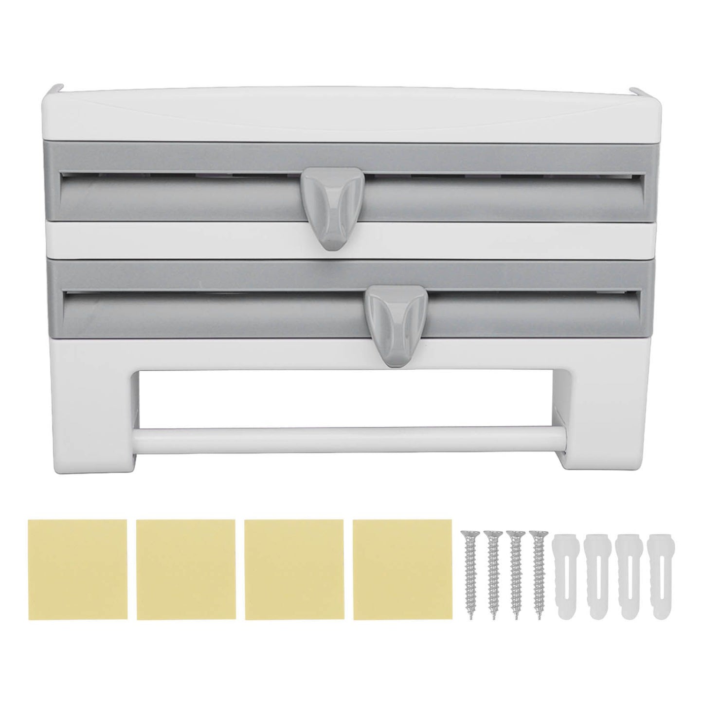 Cling Film Holder Wall Mount Multifunctional Cling Film Cutter with Screws for Kitchen Grey Blue V1294-YM3118220232612-0421