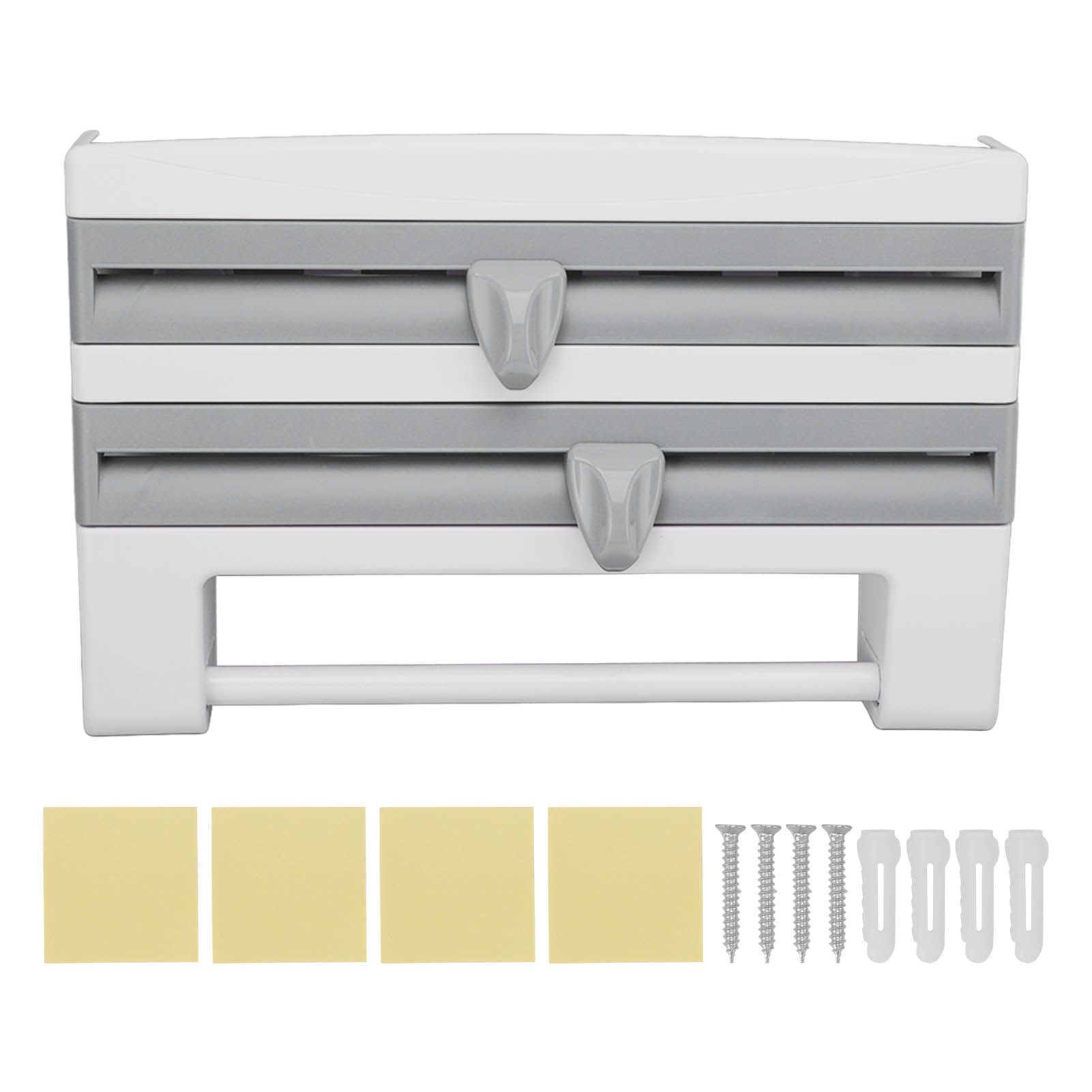 Cling Film Holder Wall Mount Multifunctional Cling Film Cutter with Screws for Kitchen Grey Blue V1294-YM3118220232612-0421