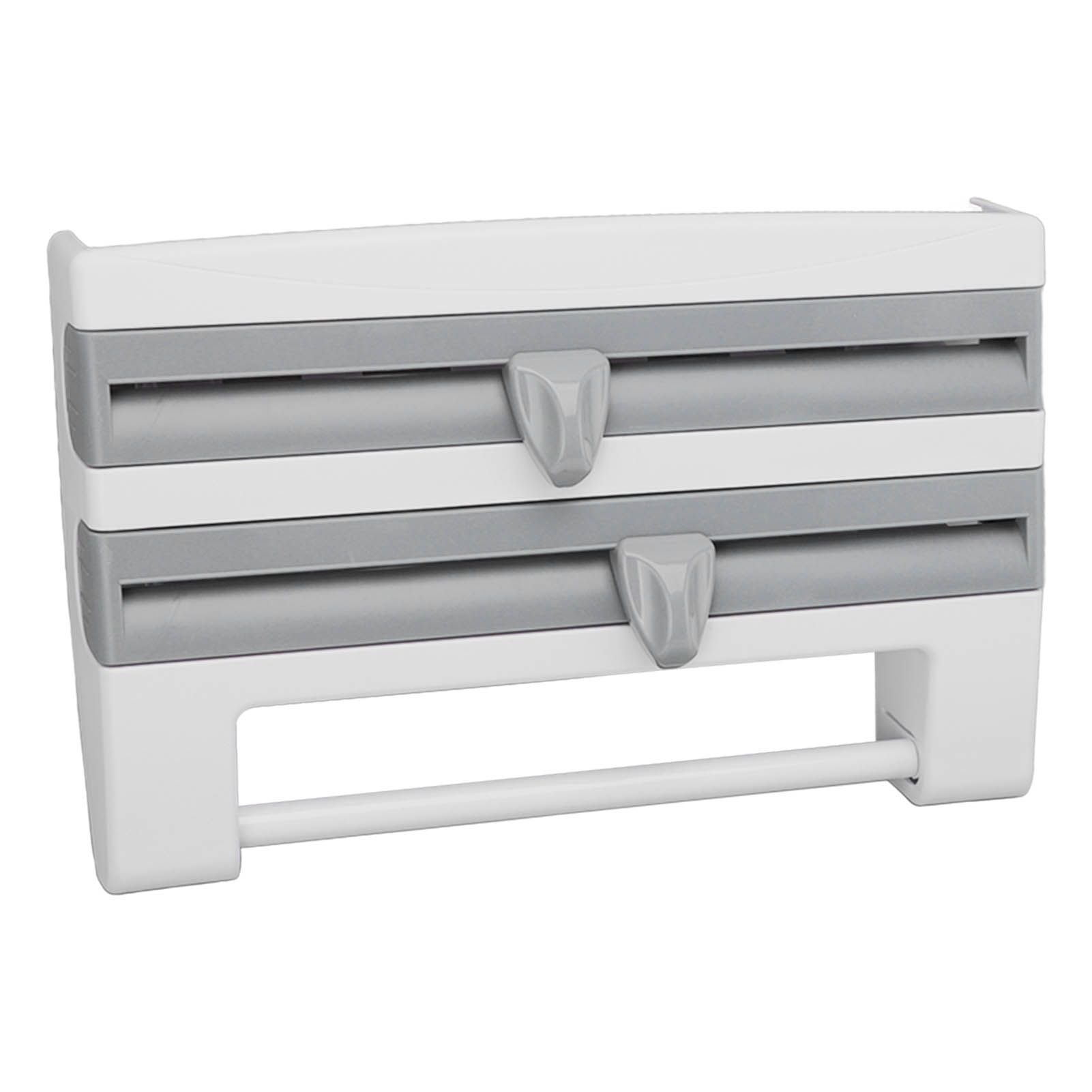 Cling Film Holder Wall Mount Multifunctional Cling Film Cutter with Screws for Kitchen Grey Blue V1294-YM3118220232612-0421