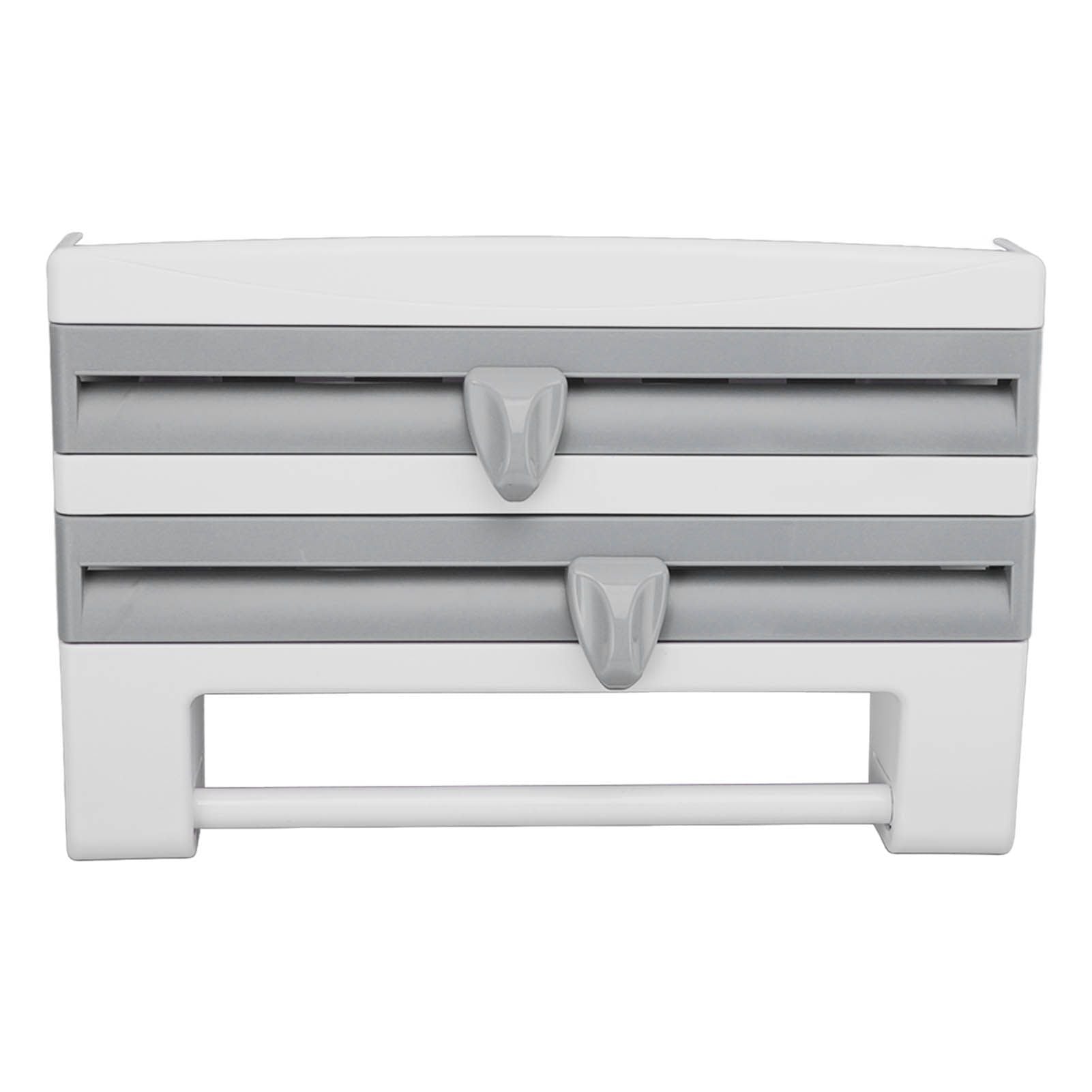 Cling Film Holder Wall Mount Multifunctional Cling Film Cutter with Screws for Kitchen Grey Blue V1294-YM3118220232612-0421